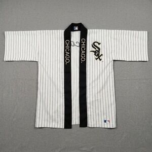 MLB Chicago White Sox Kimono White Pinstripe Baseball Jersey Robe Wrap Vintage